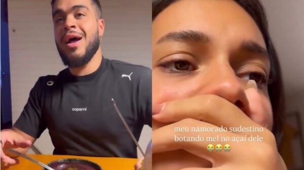 Vídeo mostra reação de Alane Dias ao ver namorado tomar açaí com mel