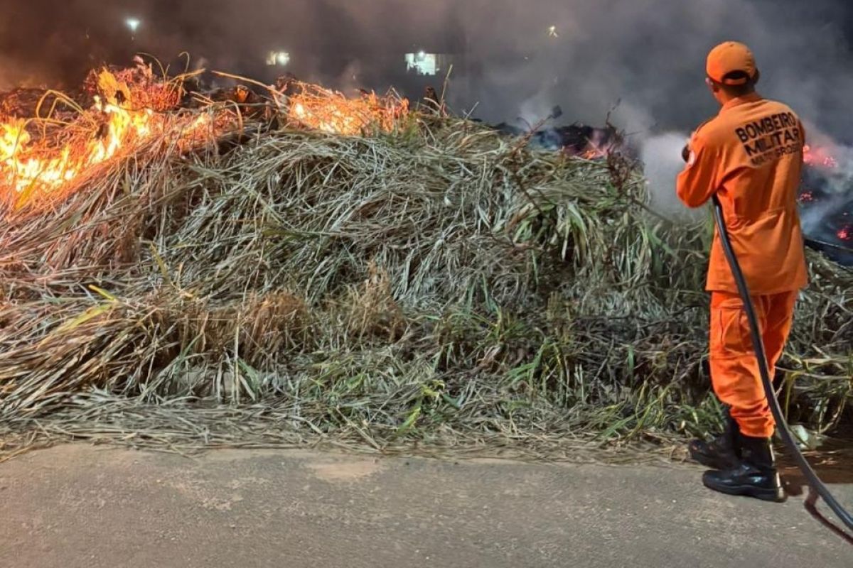 Bombeiros combatem incêndio em queima imprópria de lixo…