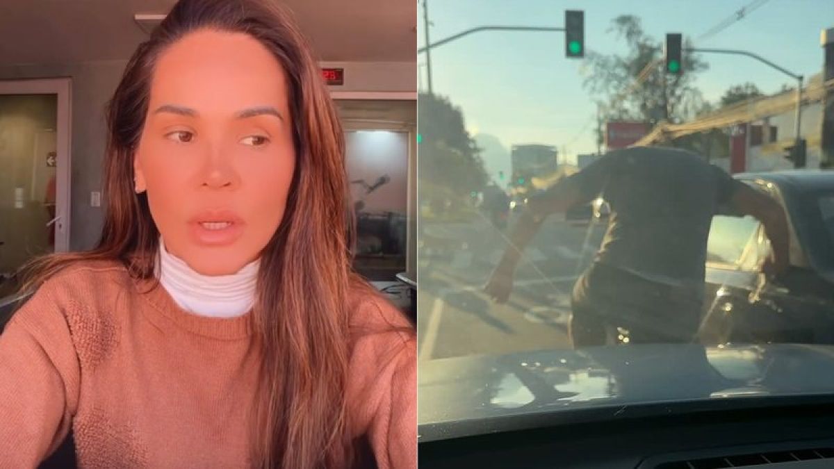 Homem dá socos no carro de apresentadora após acidente…