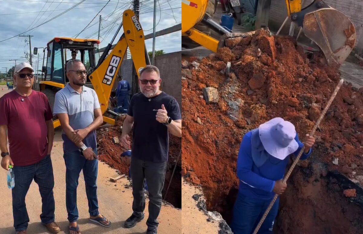 Após vistoria, Alysson acompanha início de obras em rua