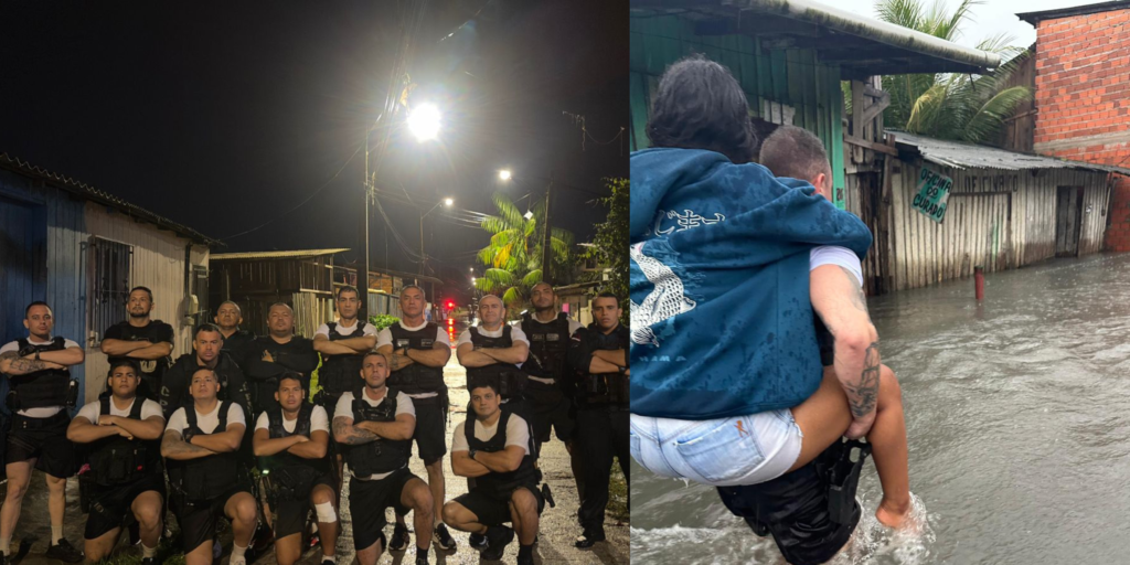 VÍDEO: PM resgata moradores durante alagamento no Tapanã após fortes chuvas em Belém