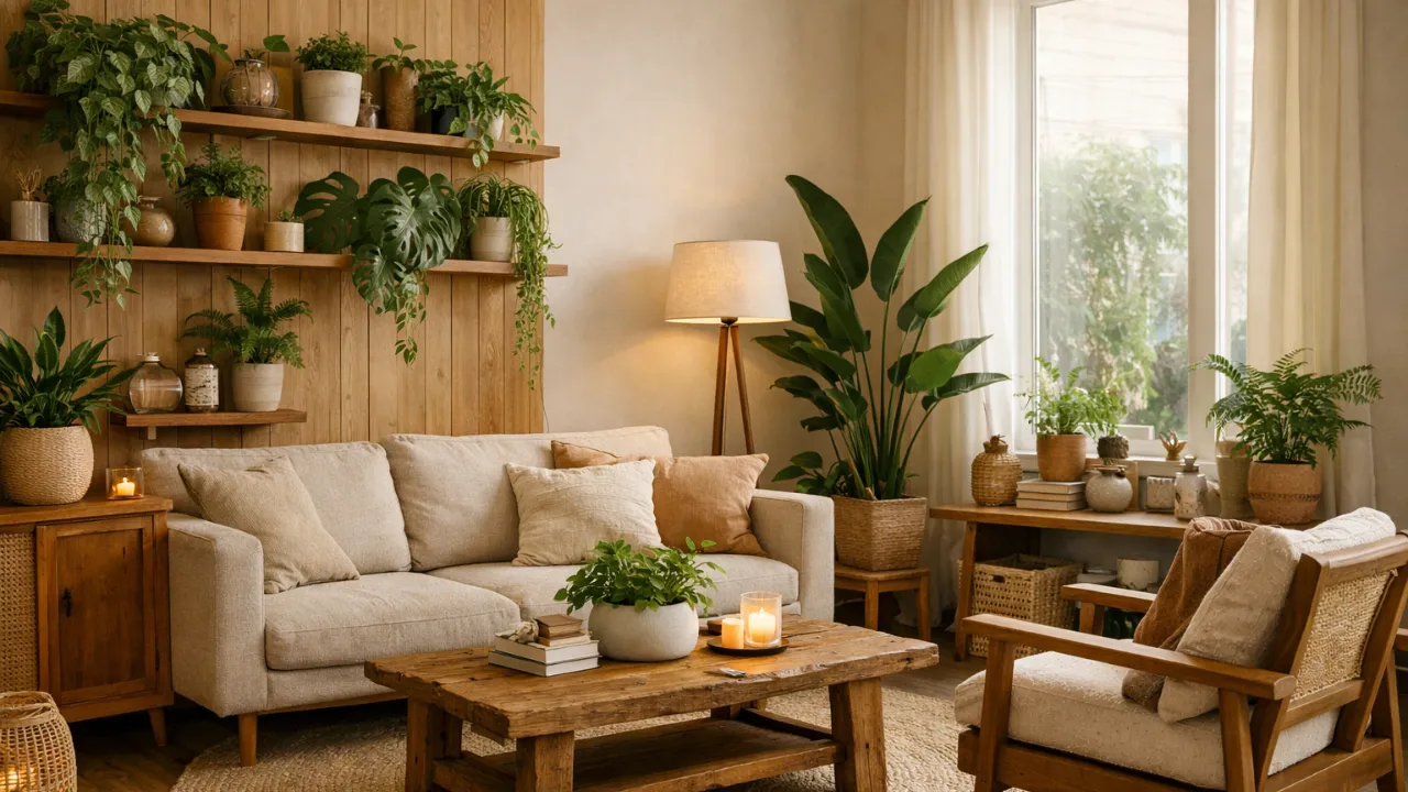 Esse hack com plantas e madeira cria um efeito aconchegante que muda toda a casa