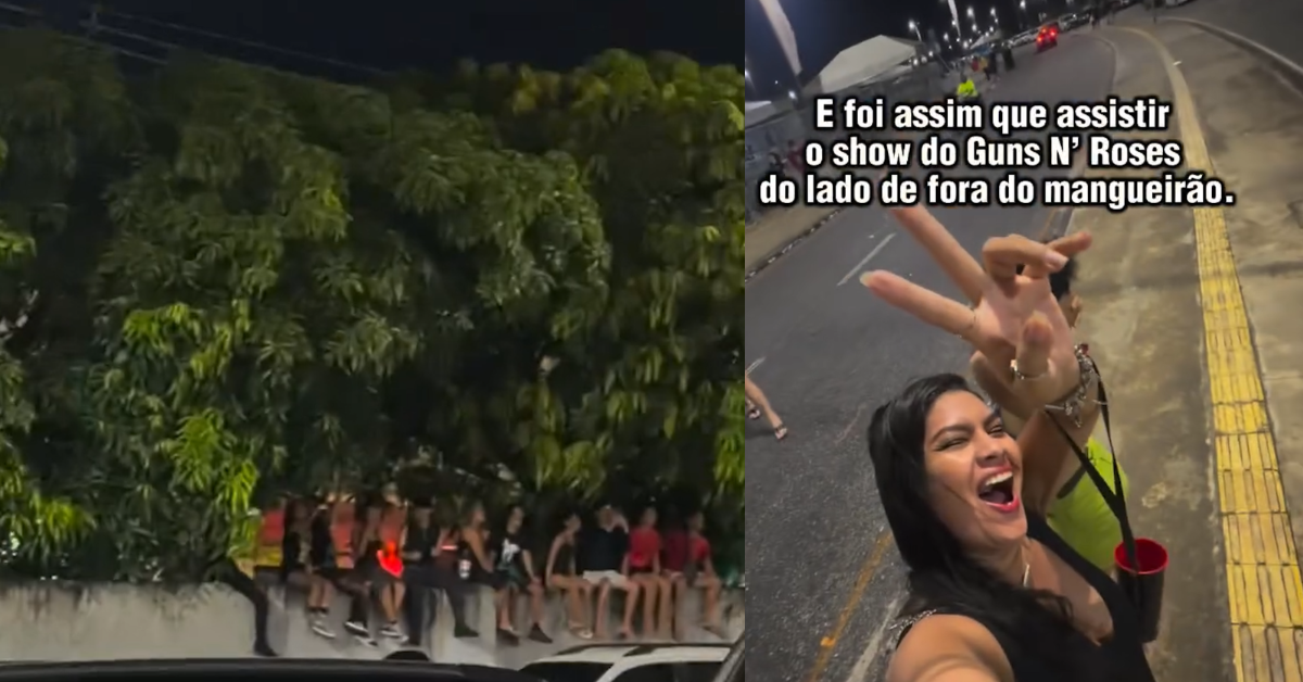 Fãs driblam falta de ingresso e acompanham show do Guns N’ Roses do lado de fora do Mangueirão