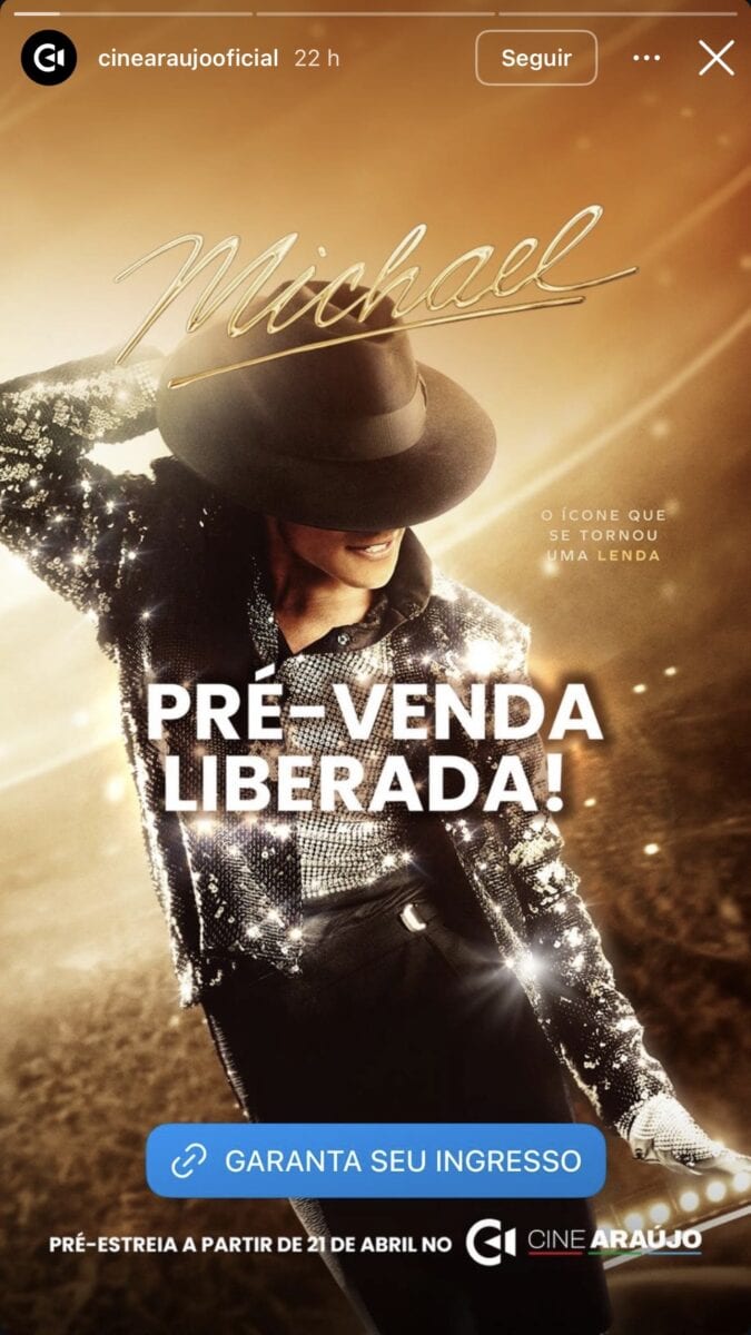 Começa pré-venda de ingressos para filme de Michael Jackson; primeiros da fila ganham mini pôster