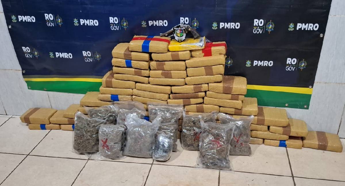 Suspeito é baleado após perseguição policial e grande quantidade de drogas é apreendida em Porto Velho