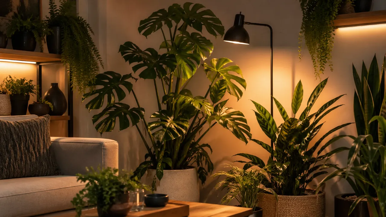 Plantas + iluminação: 7 combinações simples que transformam completamente a decoração