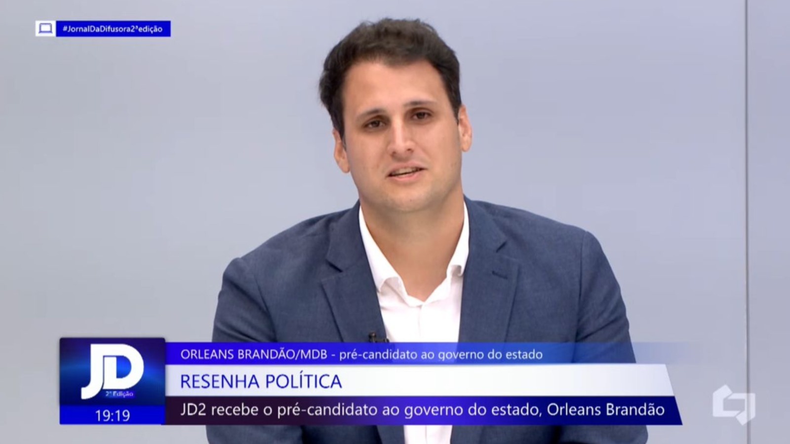 TV Difusora inicia série com pré-candidatos e entrevista Orleans Brandão no JD 2ª Edição