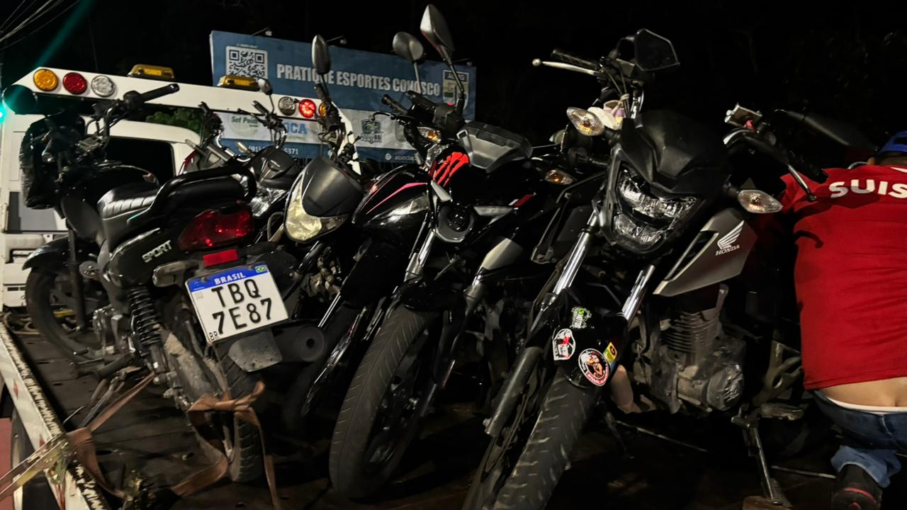 Mais de 30 motos com escapamento irregular são apreendidas durante fiscalização em Belém