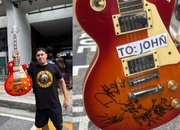 Jovem tem guitarra autografada pelos integrantes do Guns N’ Roses em Belém