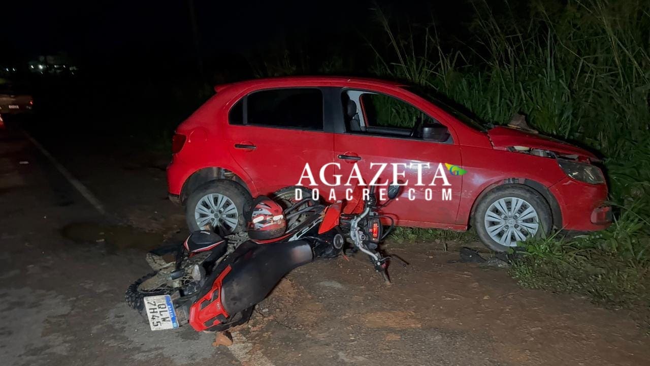 Motociclista sofre fratura exposta após colisão frontal na Transacreana, em Rio Branco