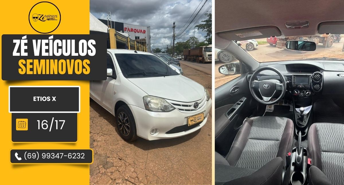 Toyota Etios X 2017 Econômico E Versátil na Zé Veículos