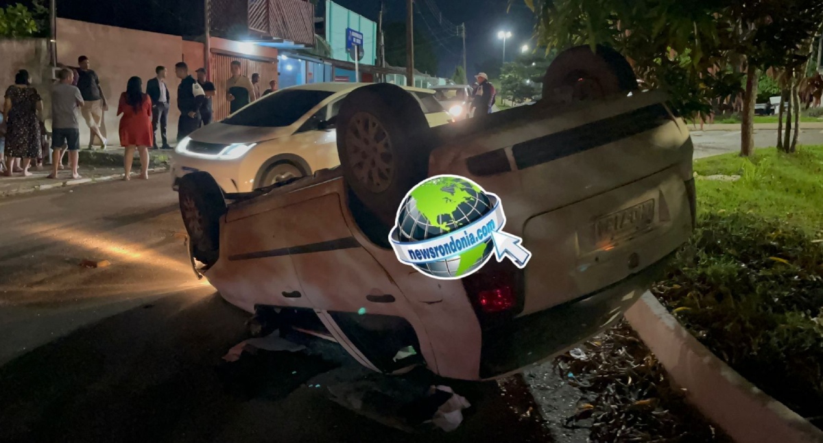 Acidente com capotamento deixa motorista ferido na Rio de Janeiro