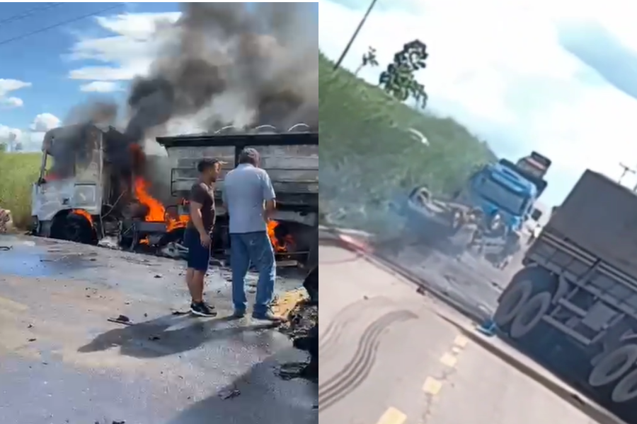 Acidente entre carretas e caminhonete deixa um morto na PA-150, em Goianésia do Pará