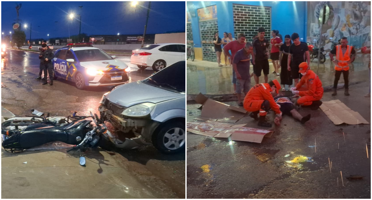 Acidente na zona leste deixa motociclista ferido em Porto Velho