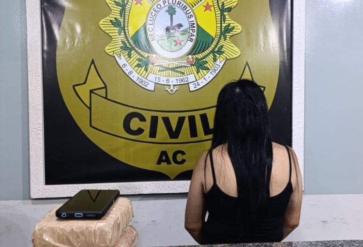 Polícia Civil intercepta van e prende mulher com drogas no interior do Acre