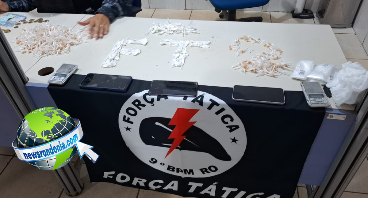 Força Tática estoura boca de fumo e prende suspeito com mais de 500 porções de drogas na zona Sul