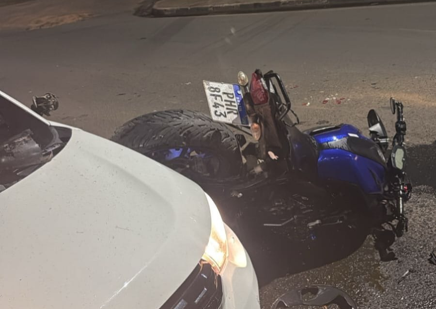 Motociclista fica ferido após colisão com carro no bairro Caimbé