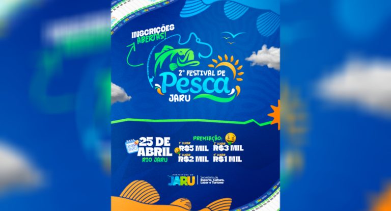 Inscrições para o 2º Festival de Pesca de Jaru seguem abertas até 22 de abril