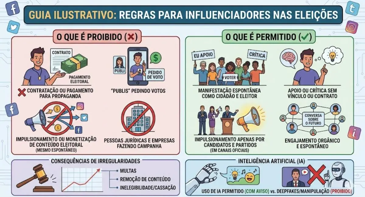 Justiça Eleitoral proíbe contratação de criadores de conteúdo para propaganda política nas eleições