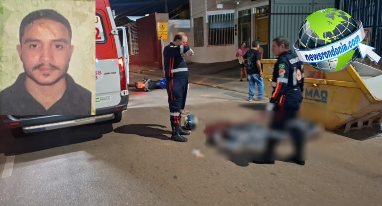 Motociclista morre após colisão com papa-entulho
