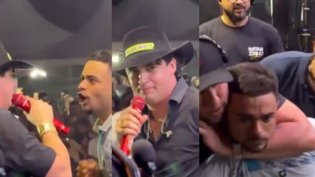 Natanzinho Lima tem palco invadido e reage a ameaça durante show; VÍDEO