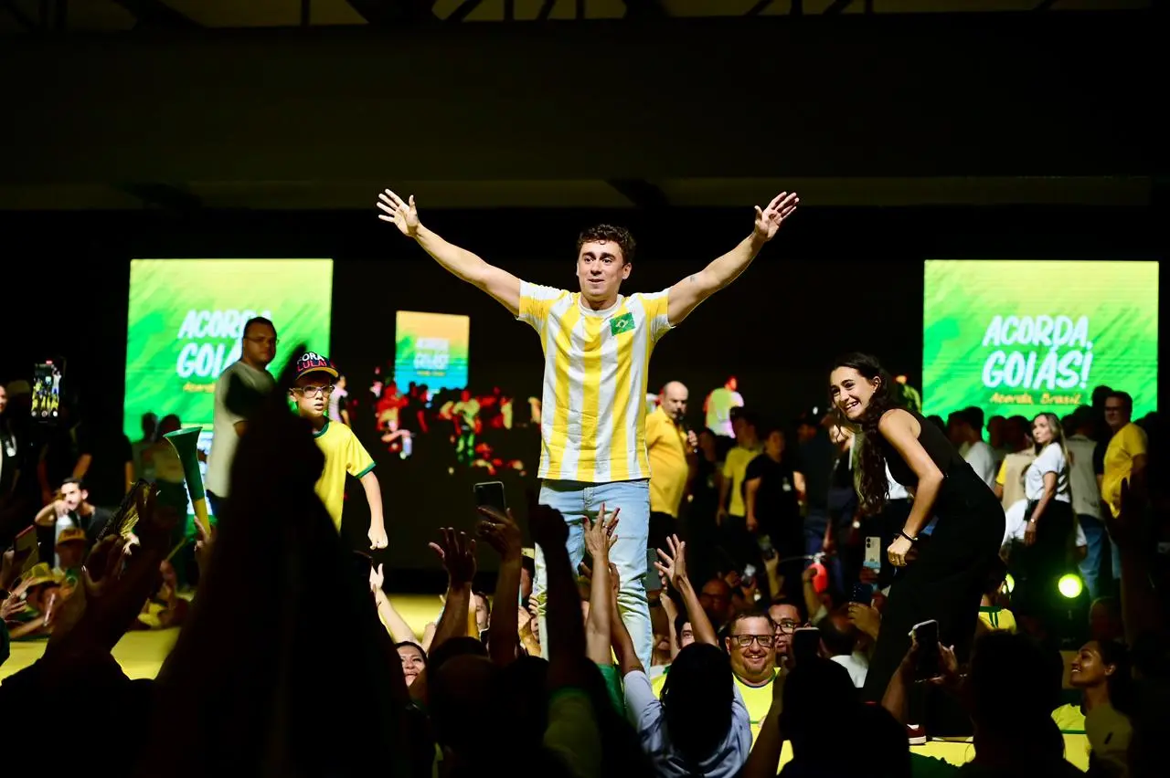 Deputado Nikolas Ferreira participa do ‘Acorda Brasil’, em Goiânia