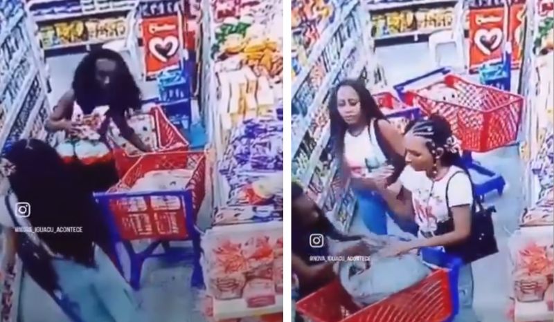 Na cara dura, mulheres roubam ovos de Páscoa em supermercado do RJ; veja