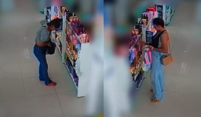 ladras furtam produtos de farmácia em Manaus; VEJA VÍDEO