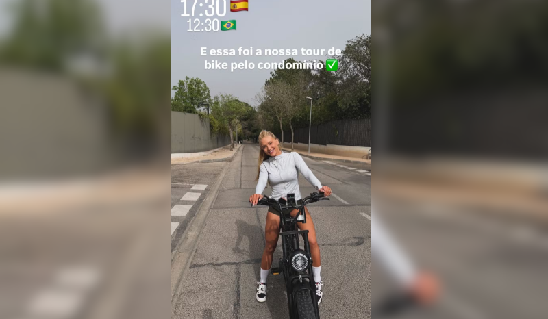 Vini Jr filma Virginia em passeio de bike; leitura labial chama atenção