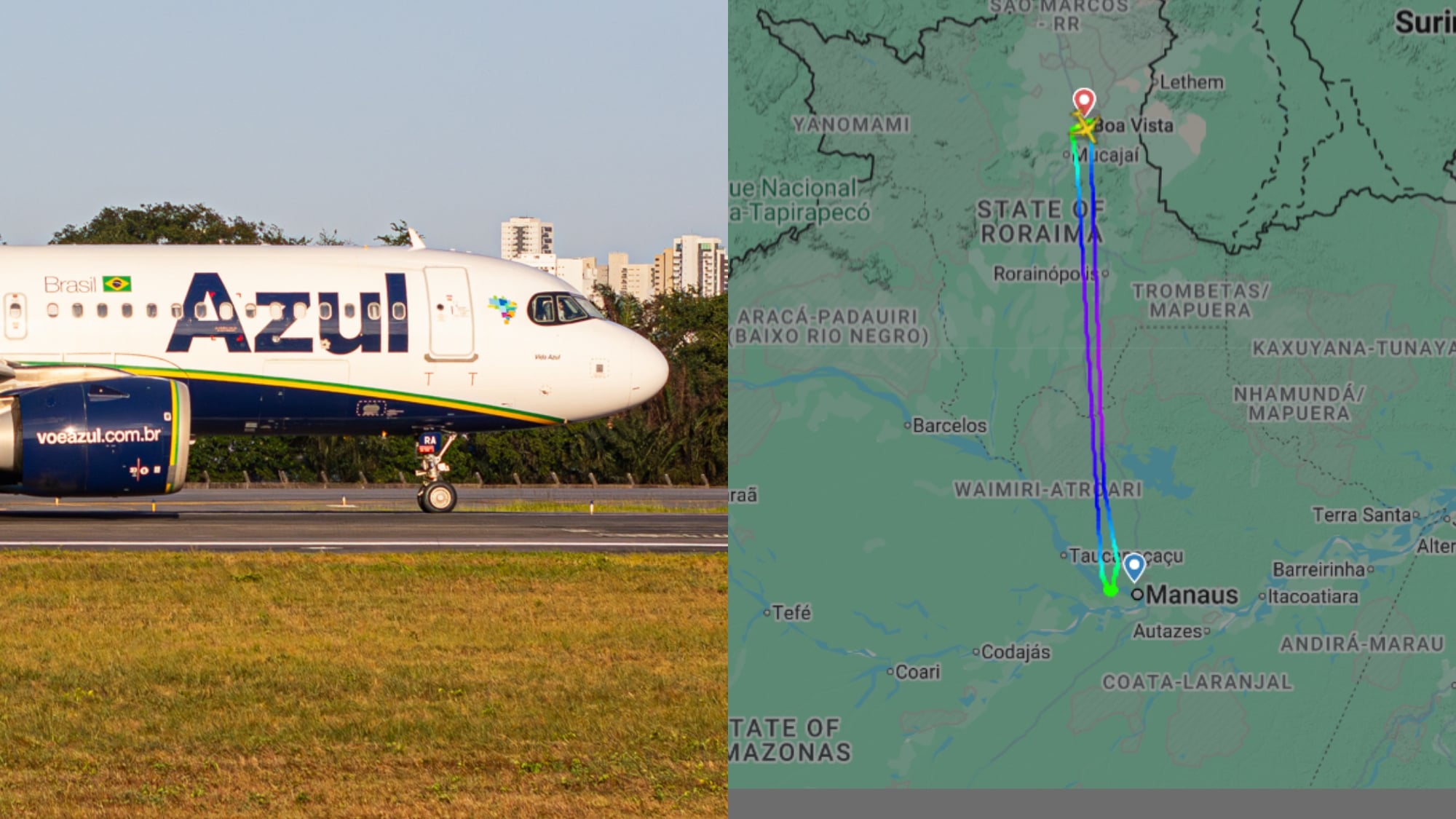 Voo da Azul para Manaus retorna para Boa Vista por causa de tempestade