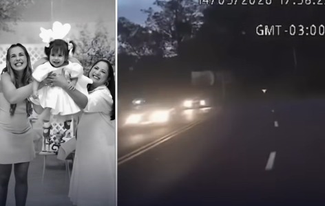 Vídeo mostra carro invadindo pista antes de acidente fatal