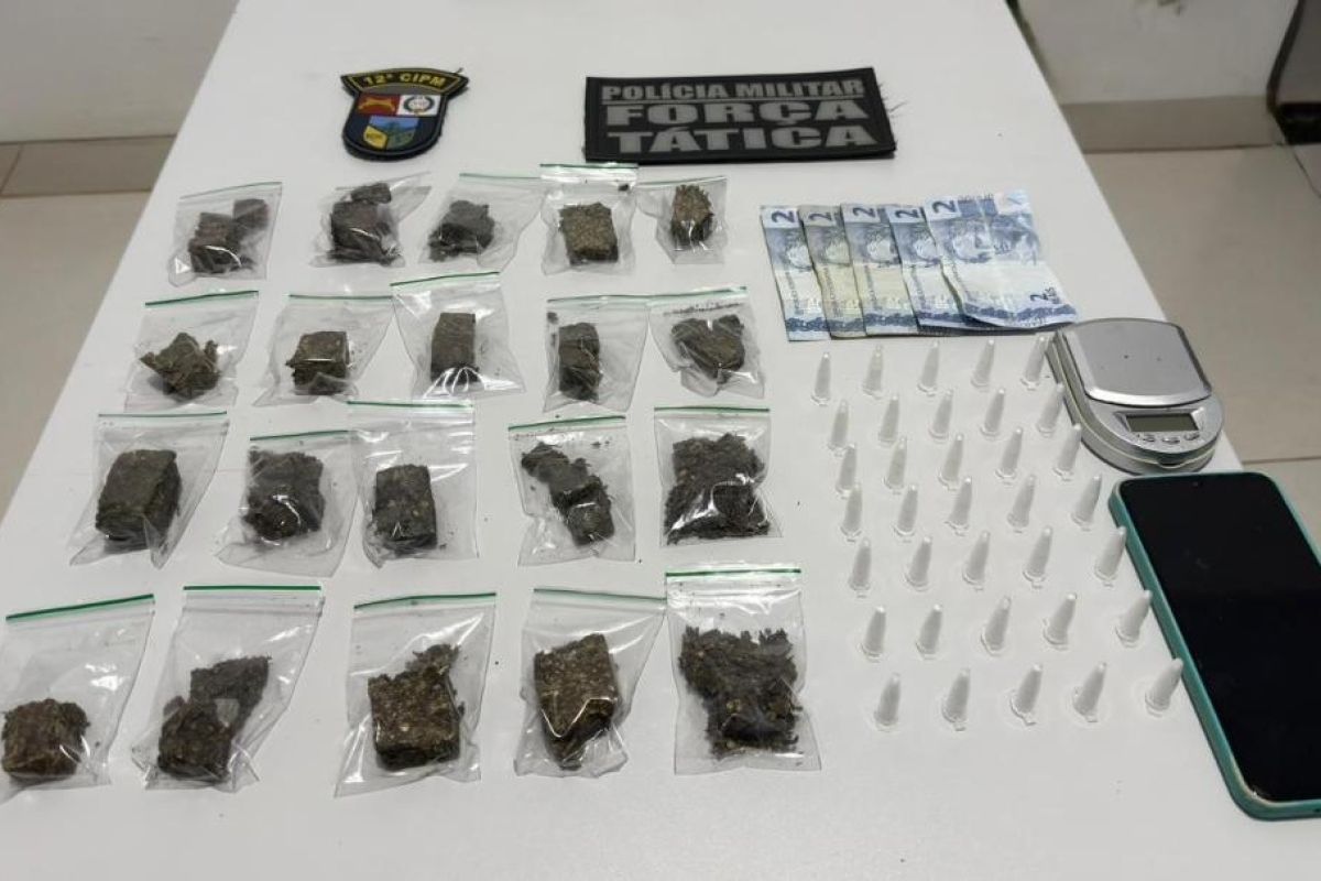 PM prende suspeito por tráfico de drogas e apreende 55 porções  …