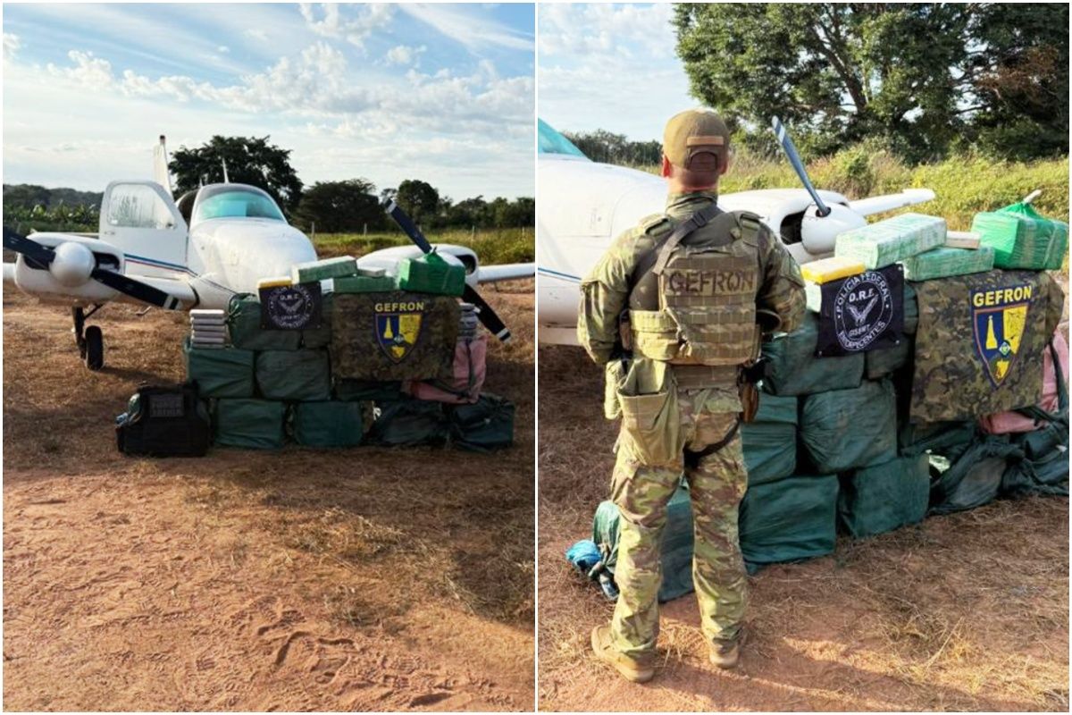 Polícia intercepta avião e prende quatro com 450 kg de cocaína em MT…