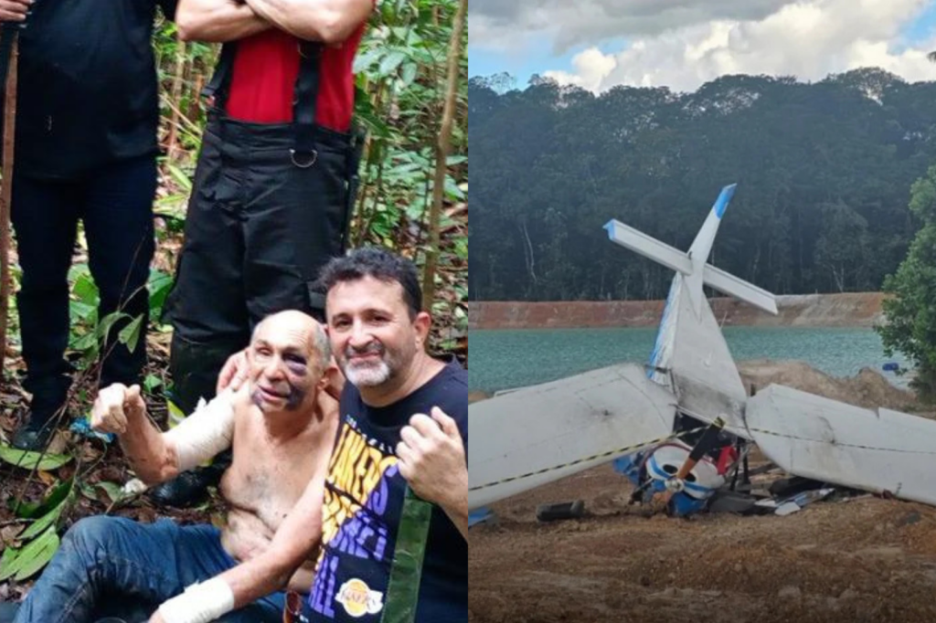 Piloto de avião é encontrado com vida depois de passar cerca de 30 horas em área de mata em Benevides
