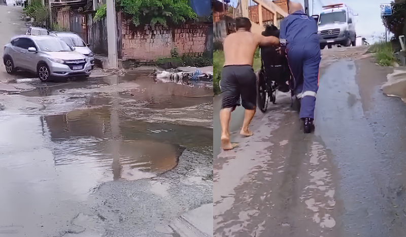 Abandono da Prefeitura de Manaus deixa ruas intrafegáveis e prejudica socorro a doentes