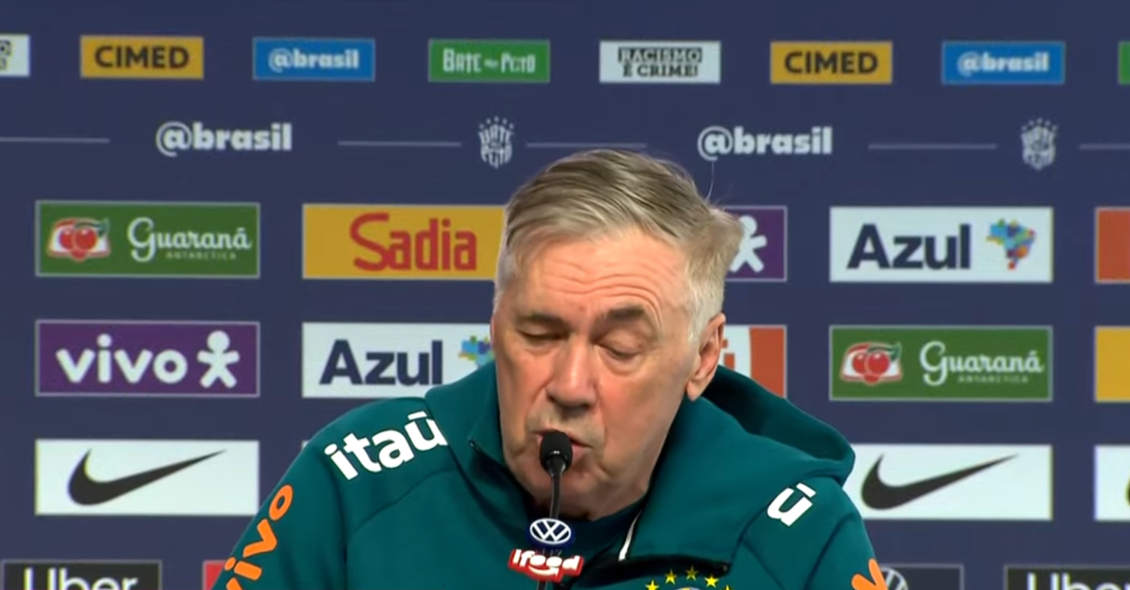 Carlo Ancelotti demonstra otimismo com recuperação de Neymar em coletiva deste sábado(30)