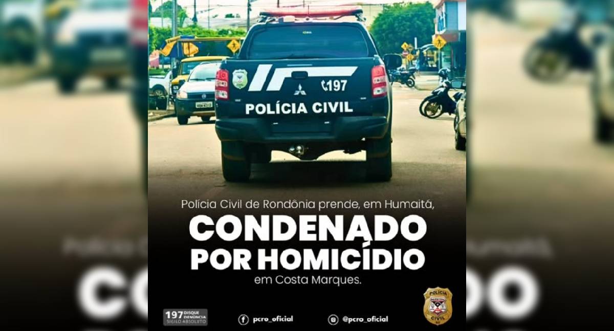 Polícia Civil prende foragido por homicídio em Humaitá