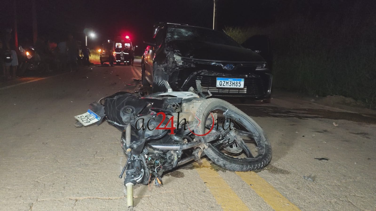 Acidente envolvendo carro e moto deixa um morto na rodovia AC-90, Transacreana, em Rio Branco