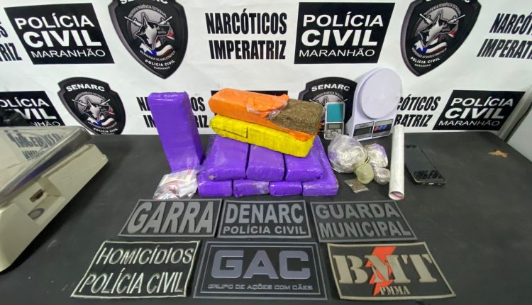 Operação contra o tráfico prende três pessoas e apreende drogas em Imperatriz