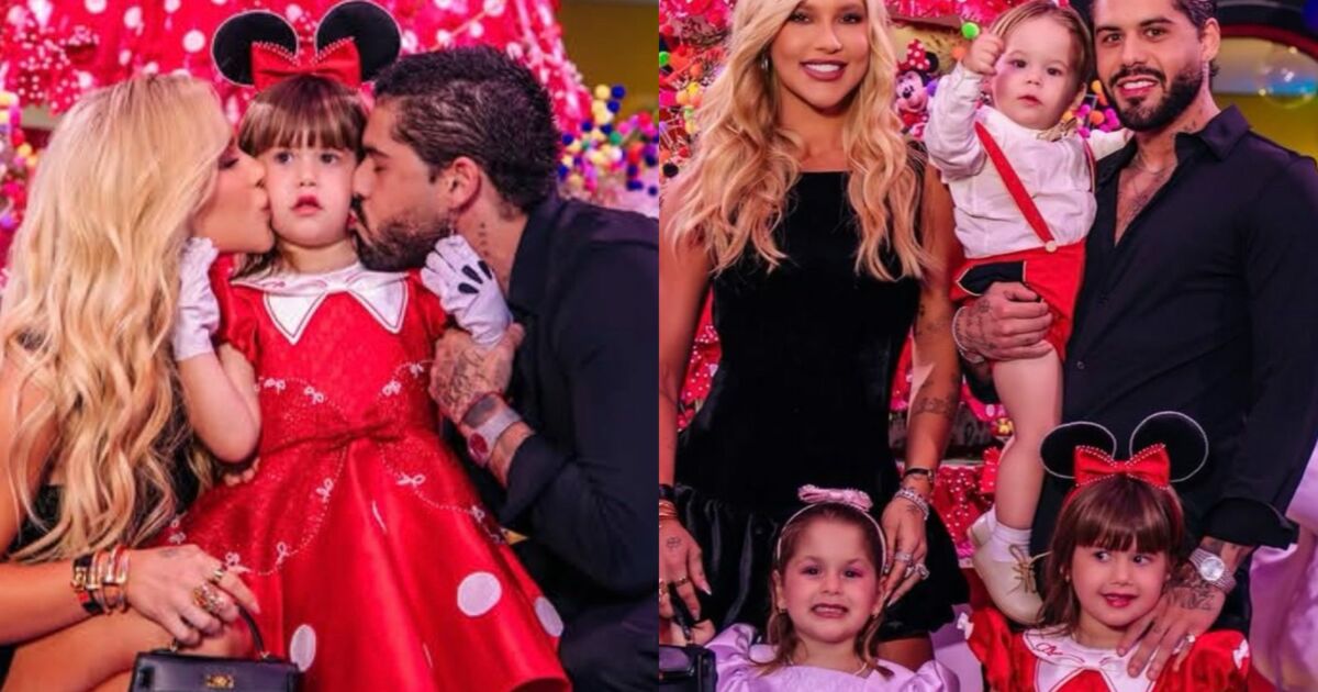 Virginia Fonseca e Zé Felipe se reencontram no aniversário da filha Maria Alice