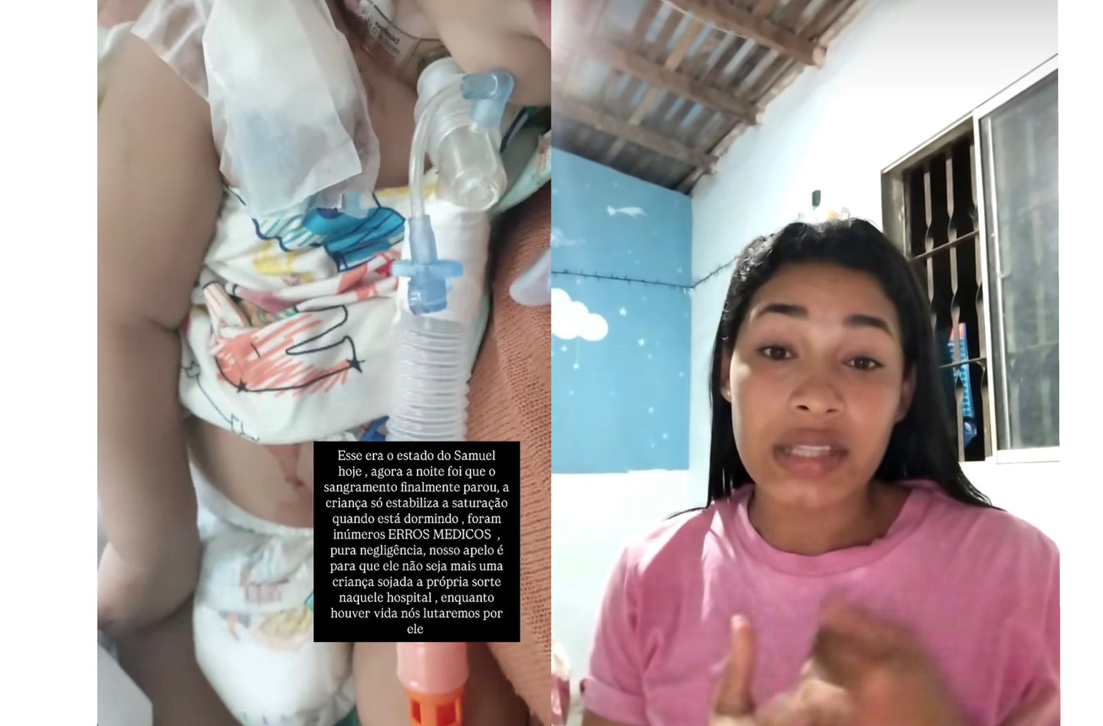 Família cobra transferência de bebê de 7 meses, após tratamento inadequado no Hospital da Criança