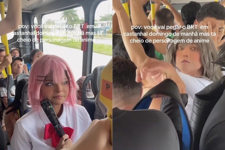Vídeo de cosplayers em ônibus do BRT de Castanhal viraliza nas redes sociais