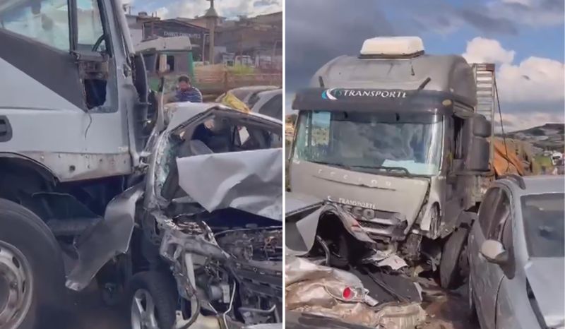 Caminhão desgovernado causa acidente e interdição do anel rodoviário de BH