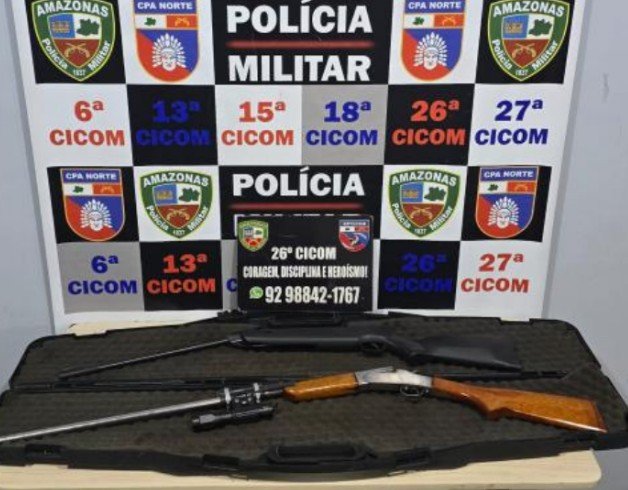 PM apreende armas após denúncia de cárcere privado no Monte das Oliveiras