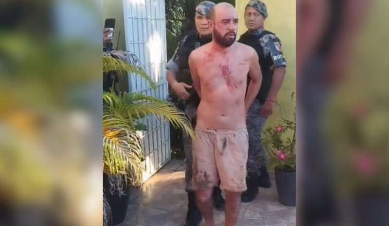 Quadrilha usa carro para invadir banco em Manaus; suspeito é preso em mata