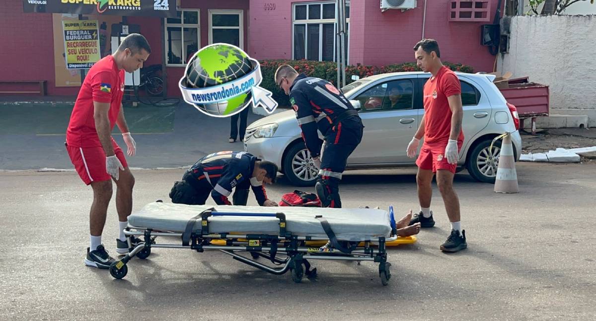 Atropelamento e colisão deixam feridos na Avenida Guaporé