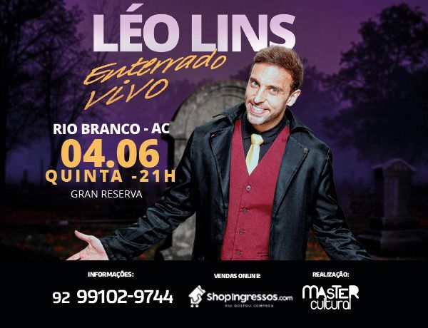 Léo Lins retorna a Rio Branco em junho com novo show; ingressos estão disponíveis