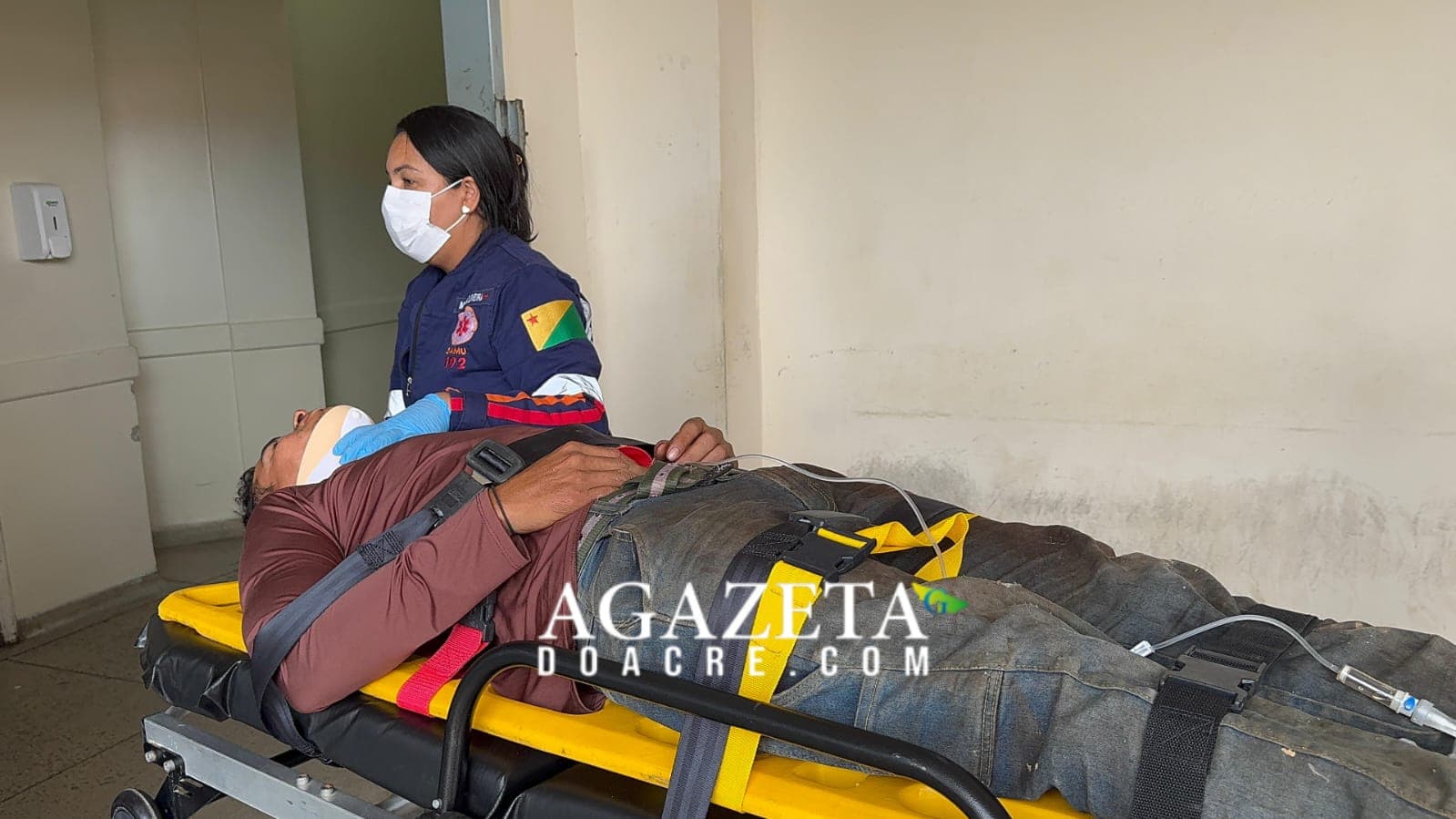 Trabalhador sofre traumatismo craniano após ser atingido por galho em ramal