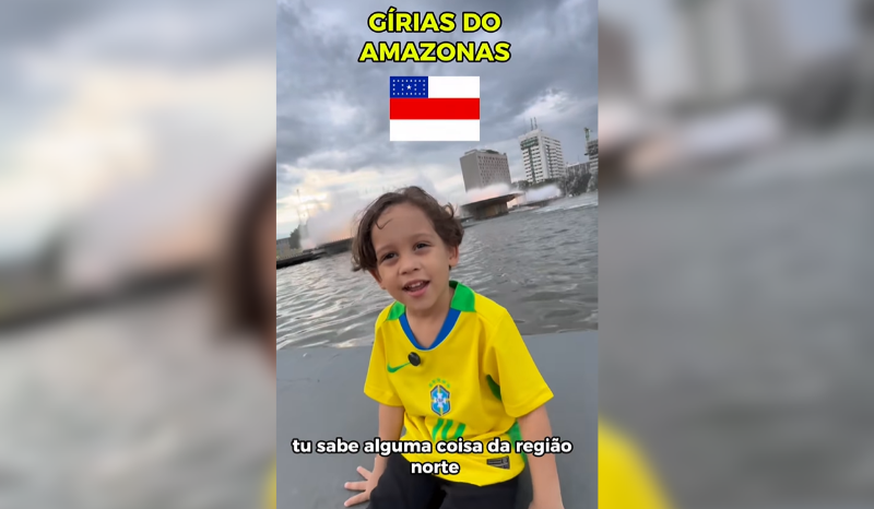 VÍDEO: menino viraliza ao explicar gírias do AM: “Tu é leso é”
