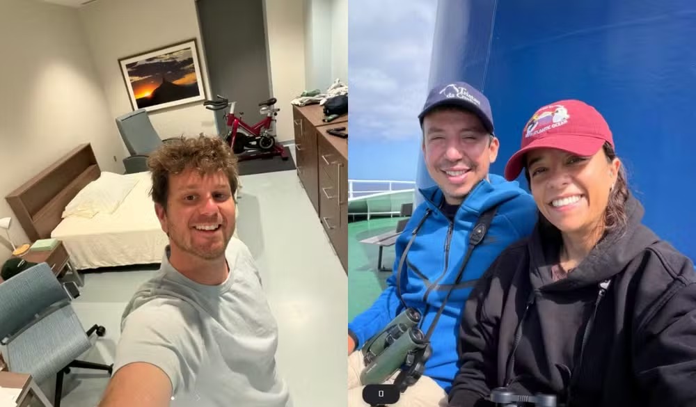 Passageiro posta selfie após deixar navio com surto de hantavírus